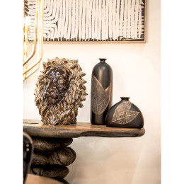 INTERIEUR-DECORATION|KING tête de lion marbréeStatues Funny