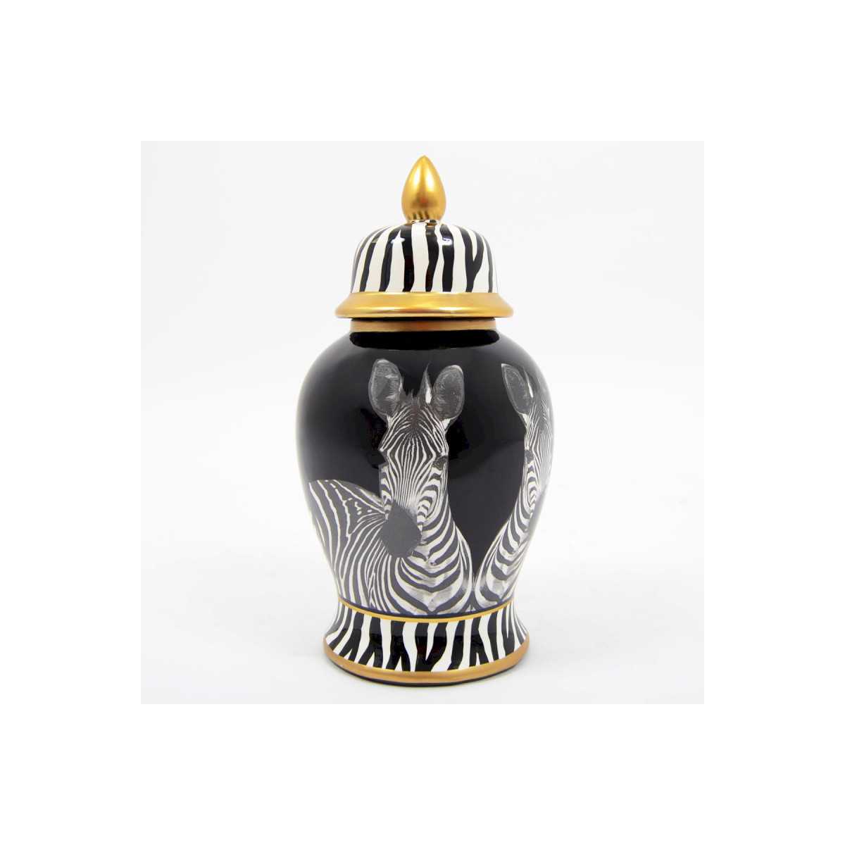INTERIEUR-DECORATION|KATOU zebra potiche 38 cmDRIMMERVasesDiscover the 38 cm KATOU zebra vase by Drimmer: an elegant and trendy decorative piece, perfect for enhancing your interior with an exotic and modern touch.
