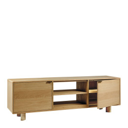 INTERIEUR-DECORATION|Meuble TV SIMONA en chêne clairBLANC D'IVOIREBuffets - Tables