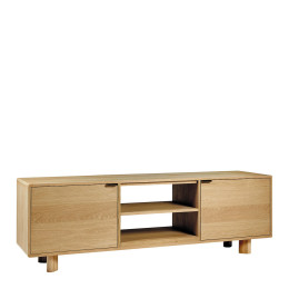 INTERIEUR-DECORATION|Meuble TV SIMONA en chêne clairBLANC D'IVOIREBuffets - Tables