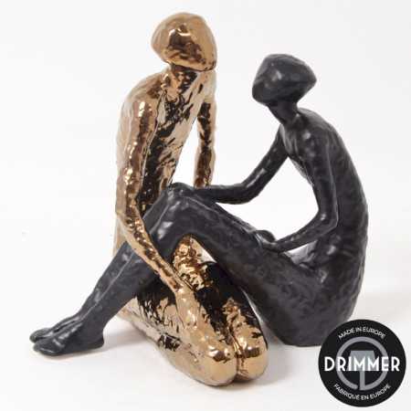 INTERIEUR-DECORATION|KOMODO 2 figurines or noir matDRIMMERStatues Funny