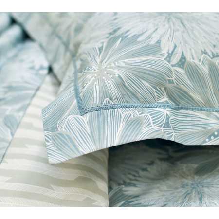 INTERIEUR-DECORATION|Parure SERENITE BLEU CIELBLANC DES VOSGESParure de lit