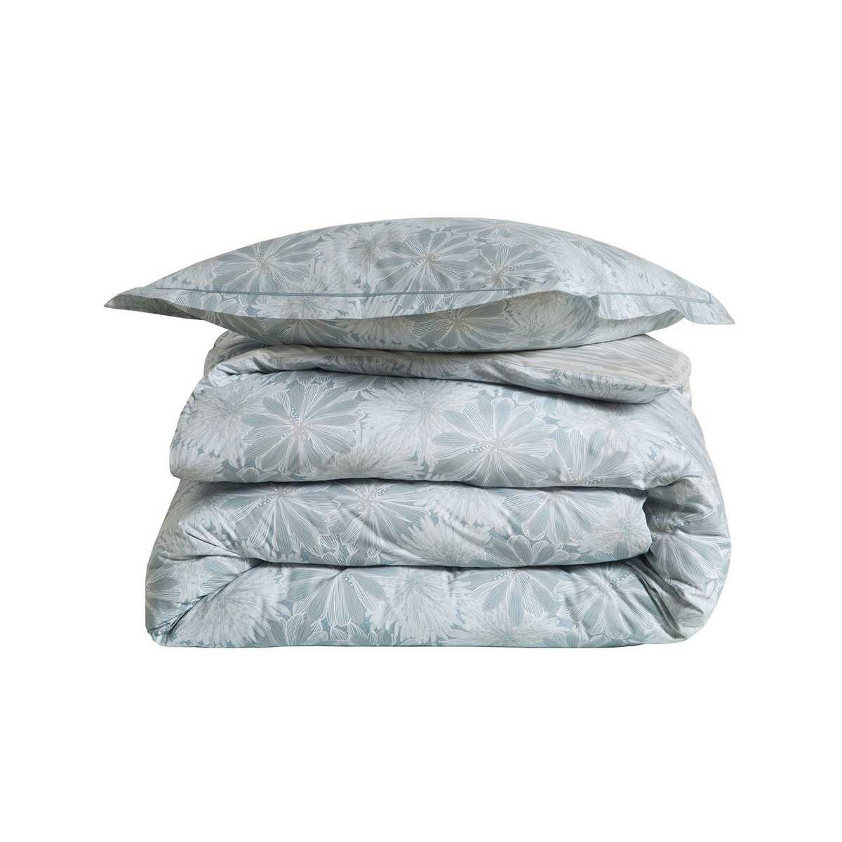 INTERIEUR-DECORATION|Parure SERENITE BLEU CIELBLANC DES VOSGESParure de lit