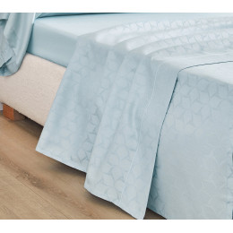 INTERIEUR-DECORATION|Parure EOLE BLEU CIELBLANC DES VOSGESParure de lit