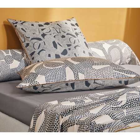 INTERIEUR-DECORATION|Housse de couette TOTEM ARDOISEBLANC DES VOSGESHousse de couette