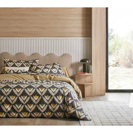 INTERIEUR-DECORATION|Parure TULIPES FUSAINBLANC DES VOSGESParure de lit