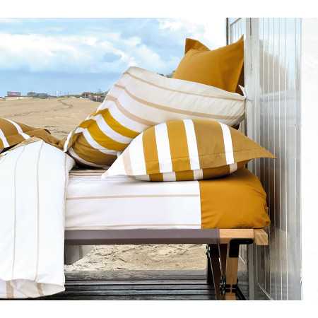 INTERIEUR-DECORATION|Parure GRAND LARGE OcreBLANC DES VOSGESParure de lit