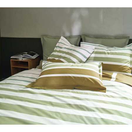 INTERIEUR-DECORATION|Parure GRAND LARGE KakiBLANC DES VOSGESParure de lit