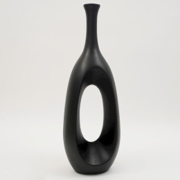 OCELLA Schwarze ovale Vase