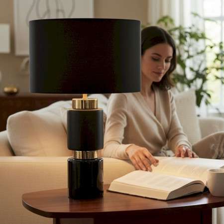 INTERIEUR-DECORATION|STRIPE lampe noir/orDRIMMERLampes